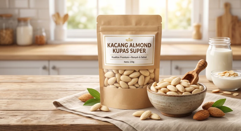 Kacang Almond Kupas Super