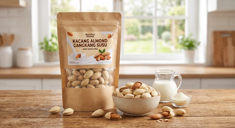 Kacang Almond Cangkang Susu 500g