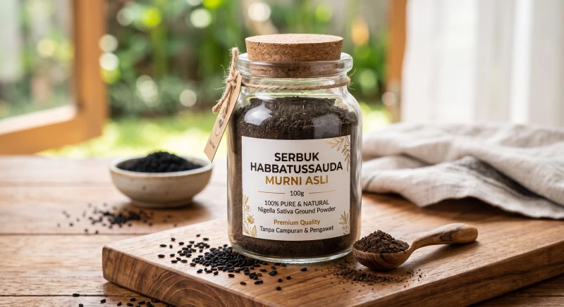Serbuk Habbatussauda Murni Asli 100g